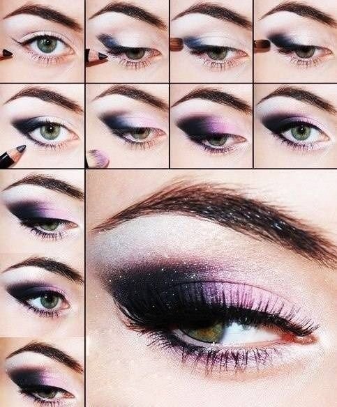 Purple Smoky Eyes Makeup Tutorial Step by Step with Pictures 
